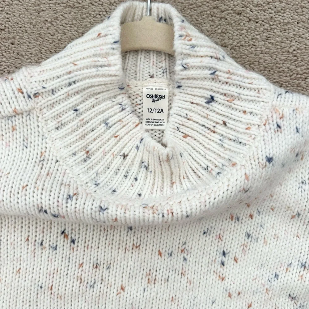 Girls OshKosh B'gosh Cream Confetti Speckled Knit Mockneck Sweater